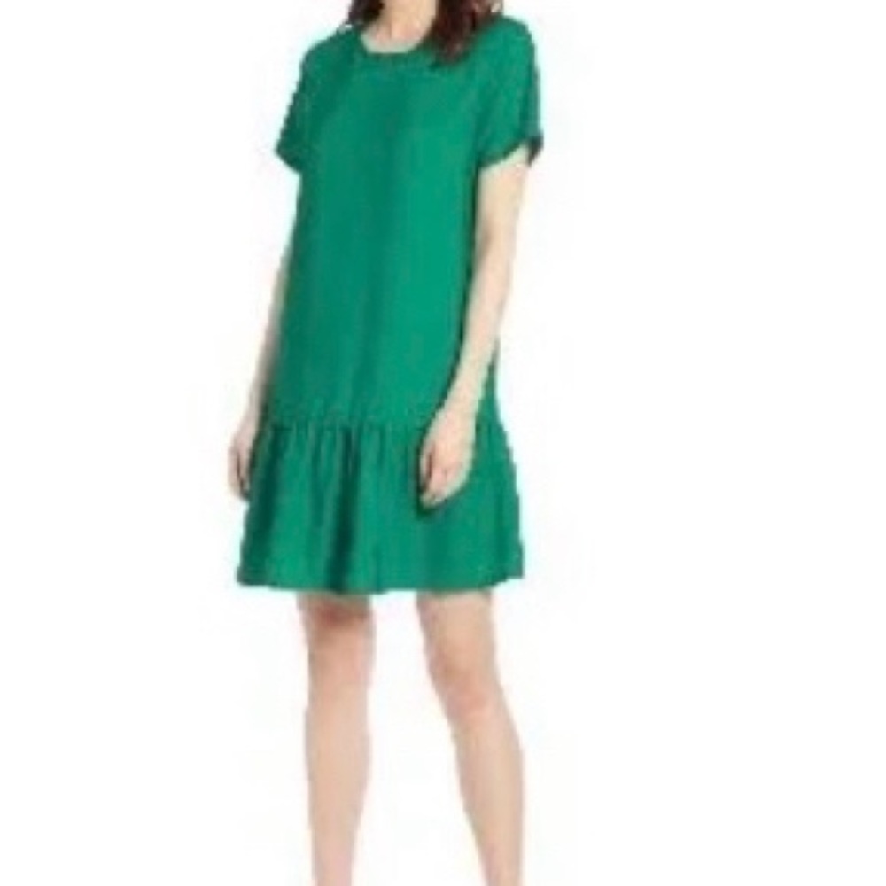 Halogen® Short Sleeve Ruffle Drop Waist Dress Size XXL